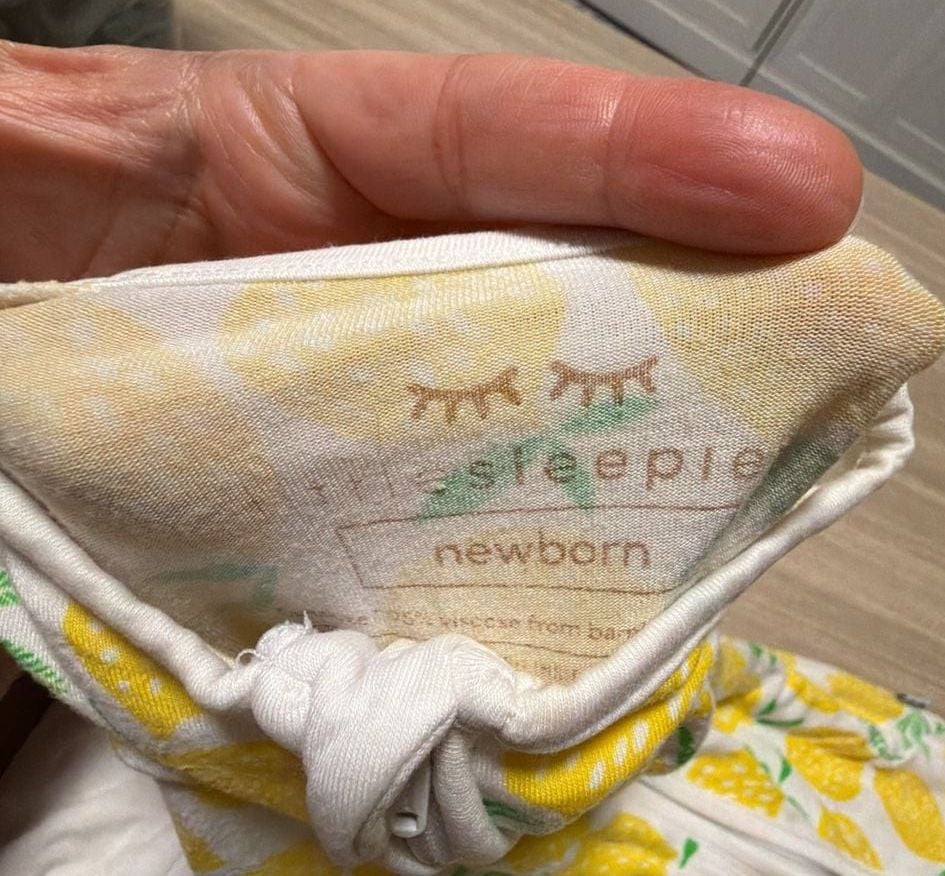Little Sleepies Lemons Zippy Pajamas Size Newborn Yellow White Lemon Print 3