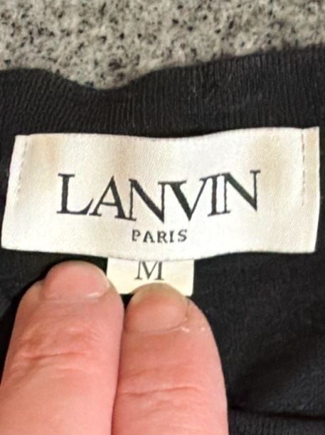 Lanvin Paris Logo T-Shirt Size M Black Cotton 6