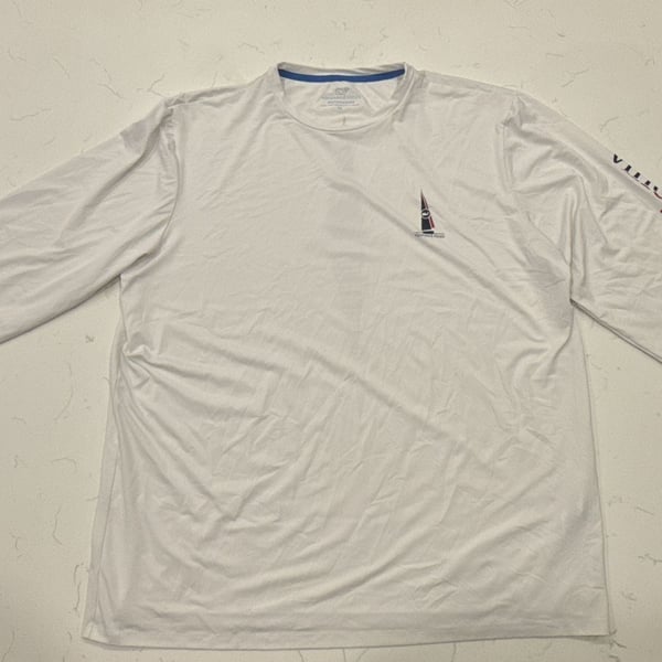 Vineyard Vines Long Sleeve Harbor Performance Tee Size XL White
