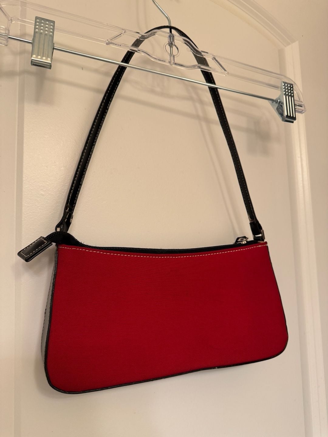 Vintage Inspired Red Black Shoulder Bag Y2K 3