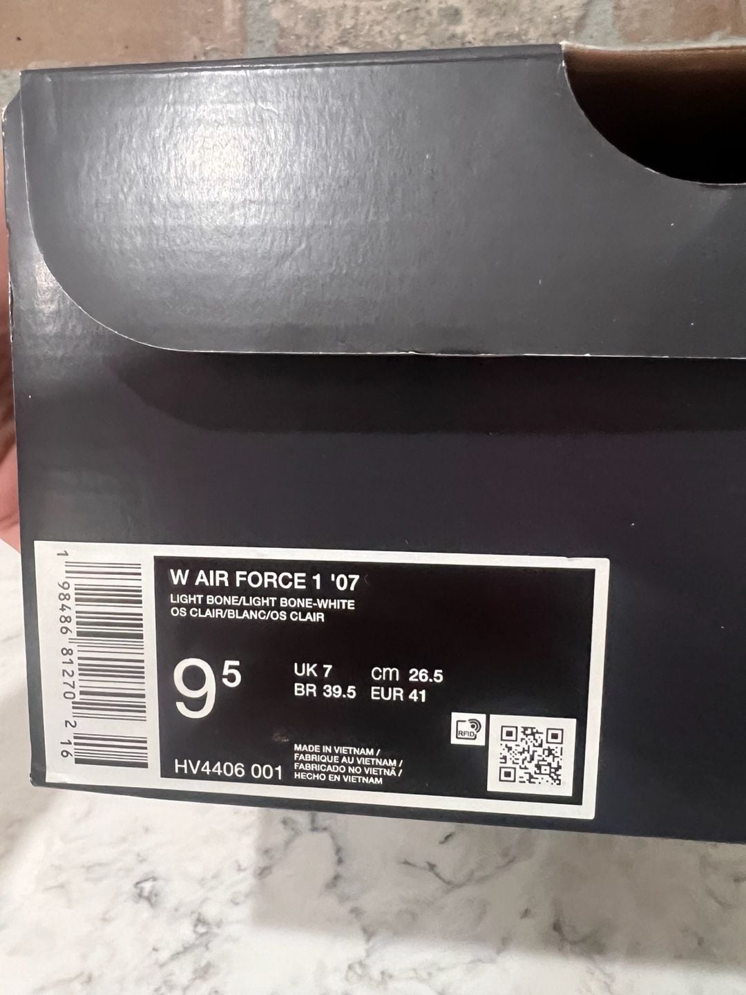 Nike Air Force 1 ‘07 Size 9.5 Woman Light Bone/ white 9
