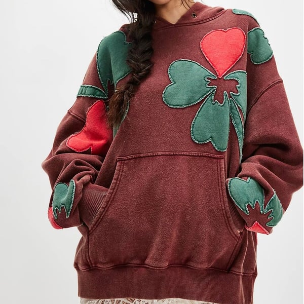 Free People We The Free It's A Vibe Flowers Hoodie size XSmall