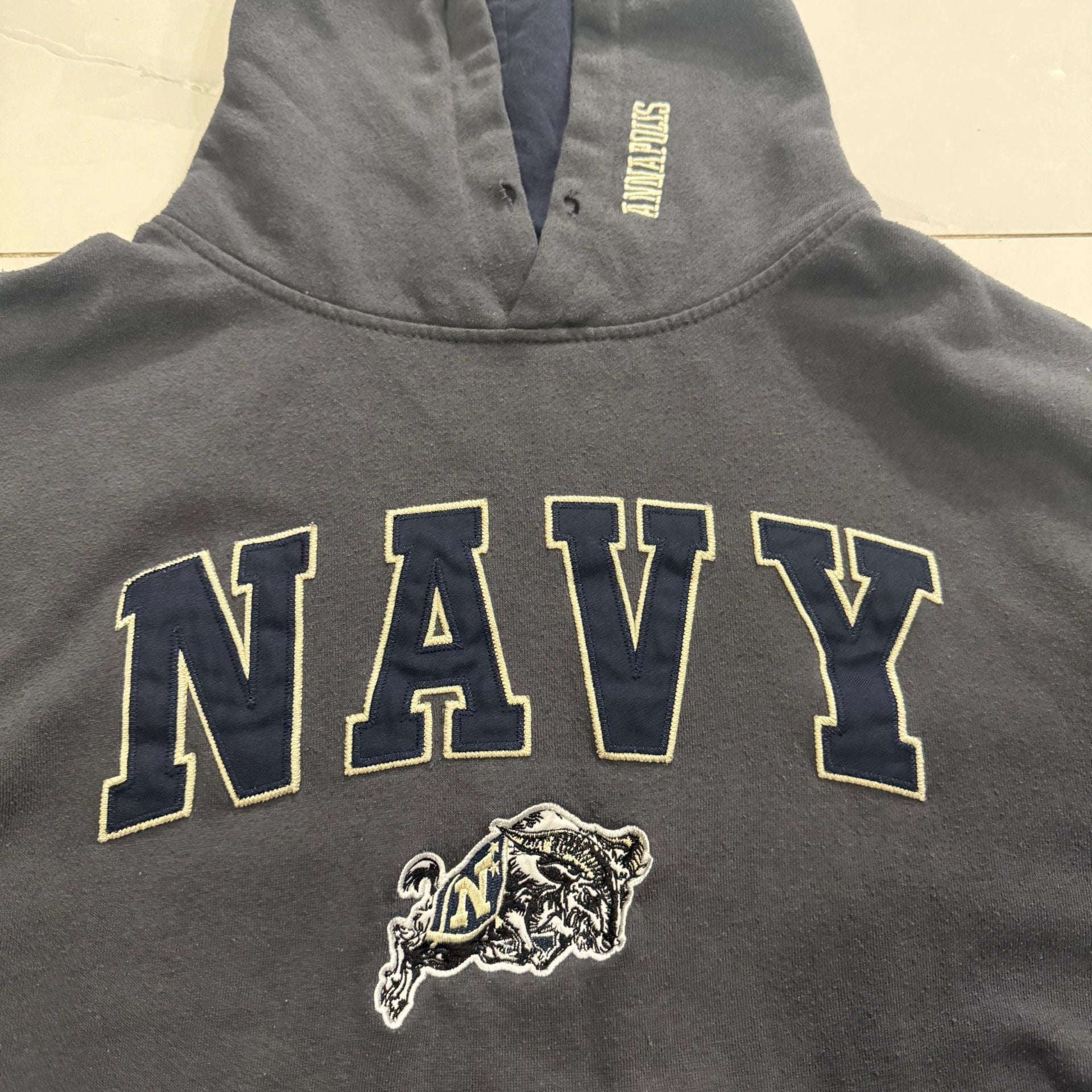 Stadium Athletics Navy Hoodie Size L Annapolis 4
