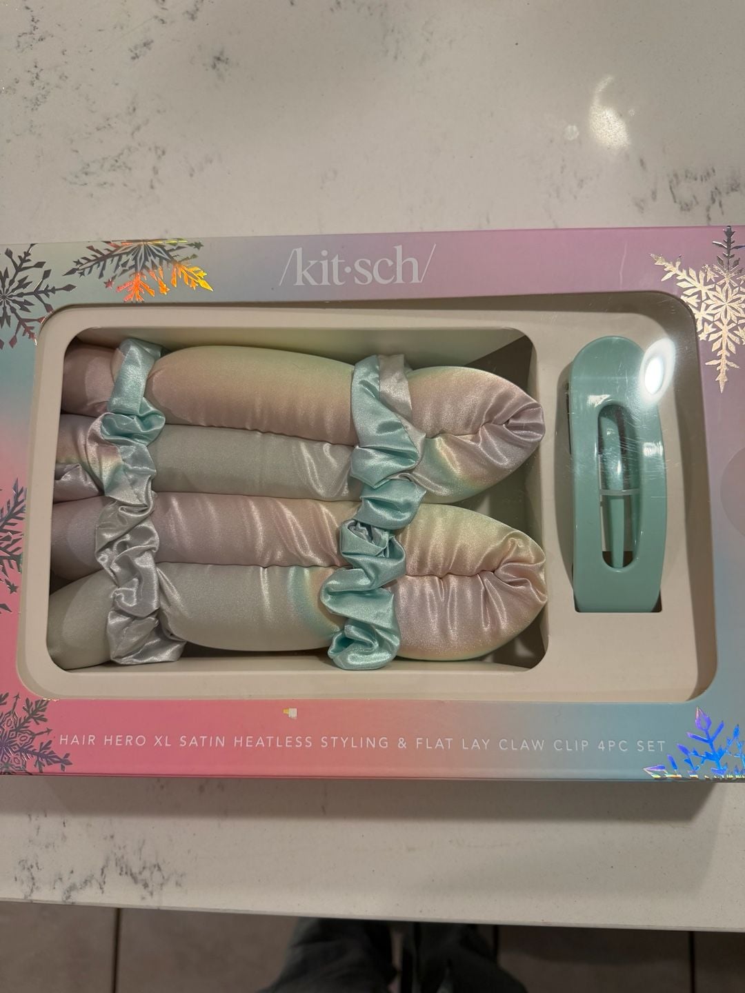 New NIB Kitsch Hair Hero XL Satin Heatless Styling Set Aura $25 1