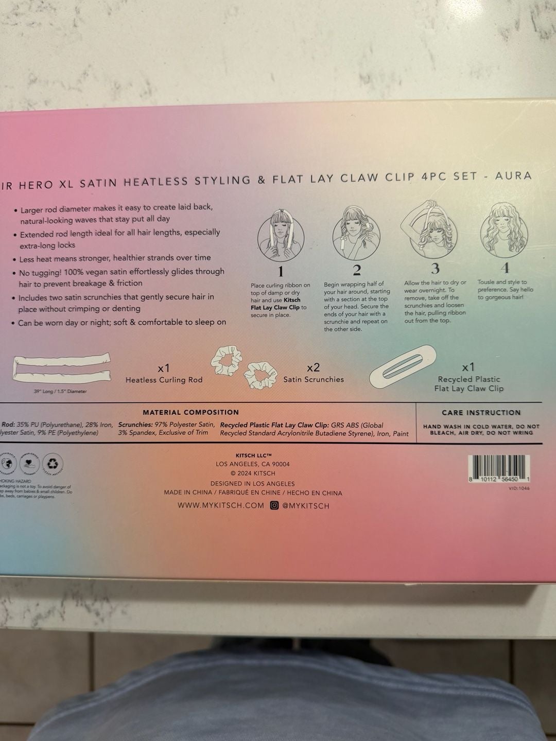 New NIB Kitsch Hair Hero XL Satin Heatless Styling Set Aura $25 2