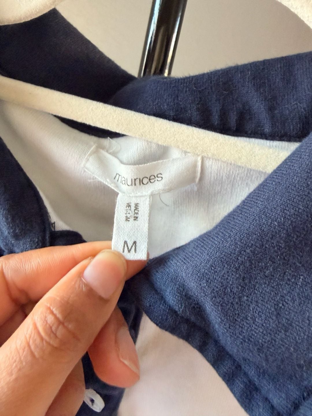 Y2K Vintage Rugby Polo Navy/White Preppy Oversized - Maurices M 5