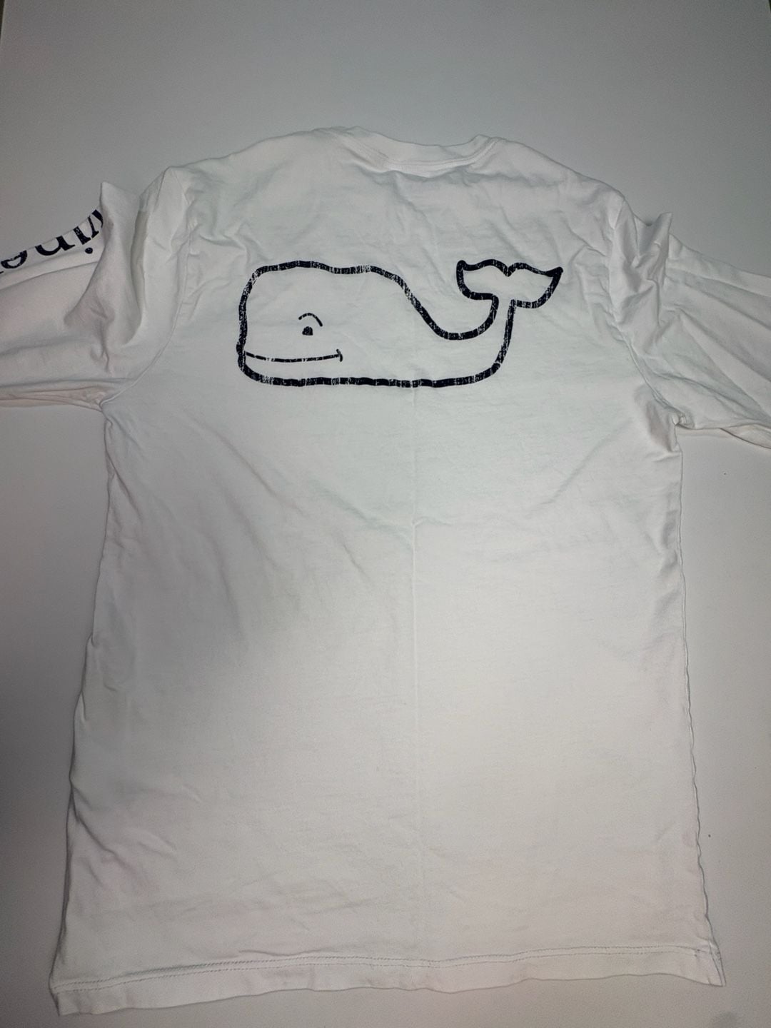 Vineyard Vines Vintage Whale Long Sleeve Pocket T-Shirt White Size S 3