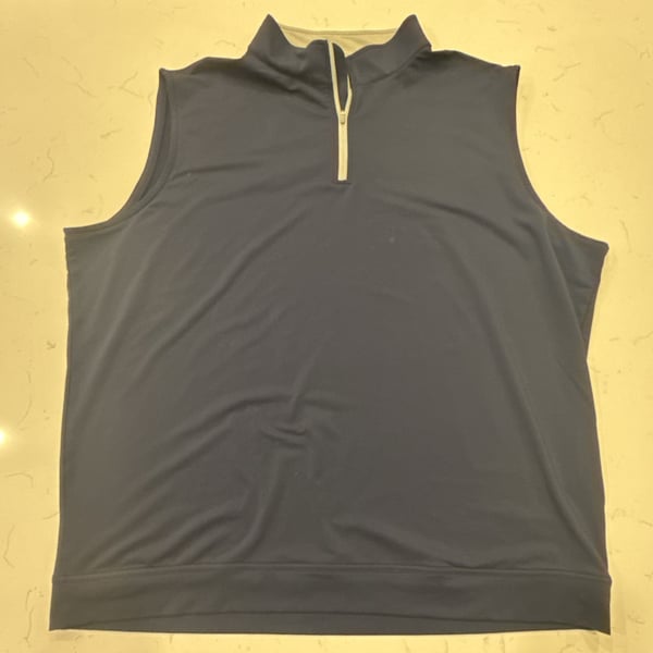 Peter Millar Galway Performance Quarter-Zip Vest Size XXL Navy Blue