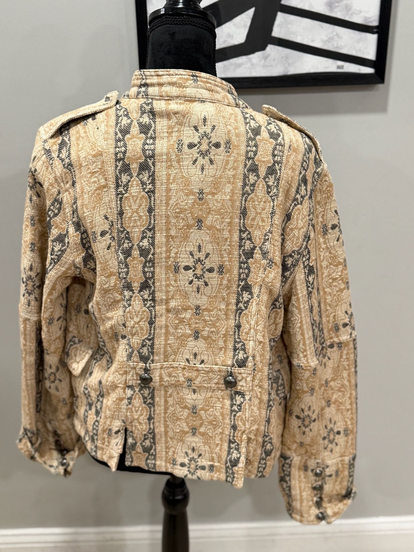 Free People Lotty Jacquard Band Jacket size Small 4