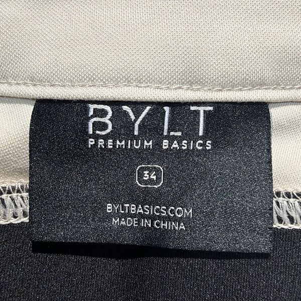 Bylt Everyday Pants Size 34 Beige Stretch Chino
