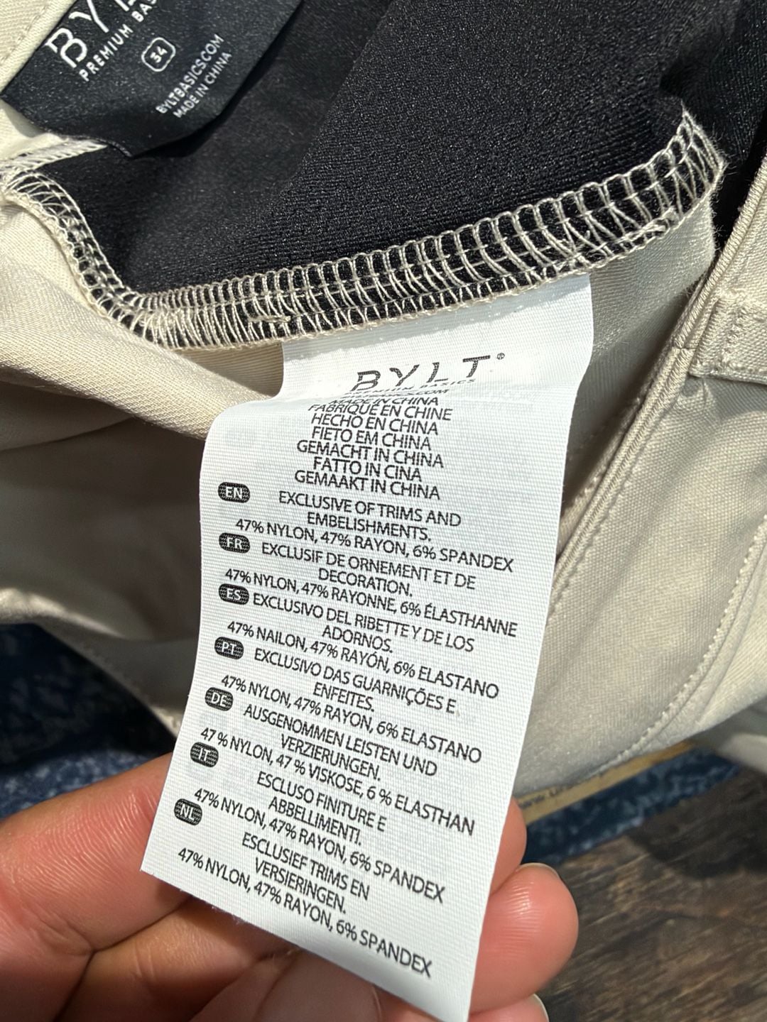 Bylt Everyday Pants Size 34 Beige Stretch Chino 13