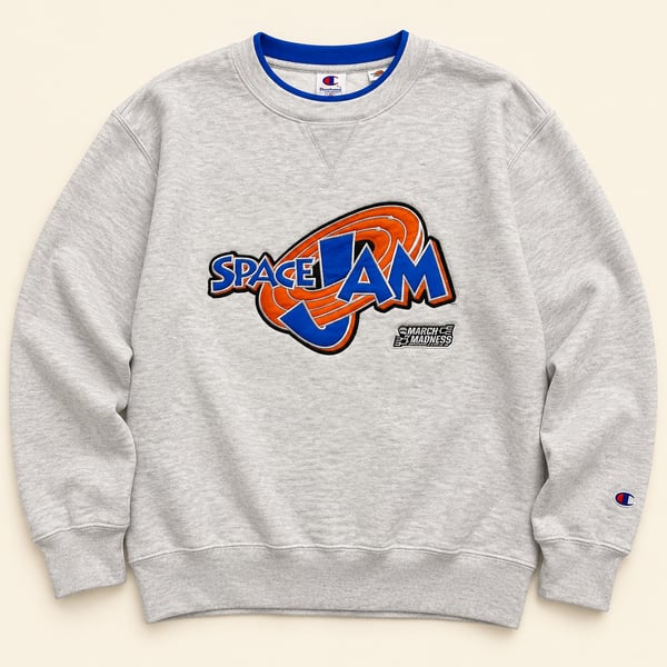 Champion Space Jam March Madness Crewneck Sweatshirt Gray Size L NWT