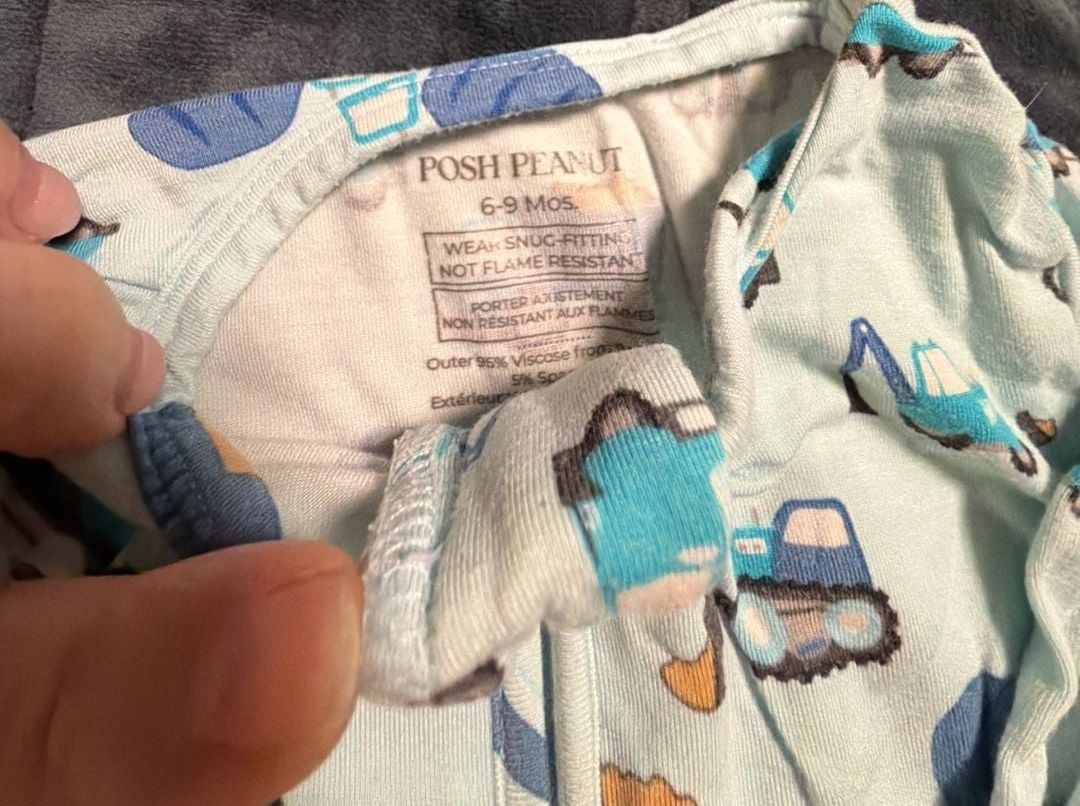Posh Peanut Construction Vehicle Footed Sleep & Play Pajamas Size 6-9 Months 3