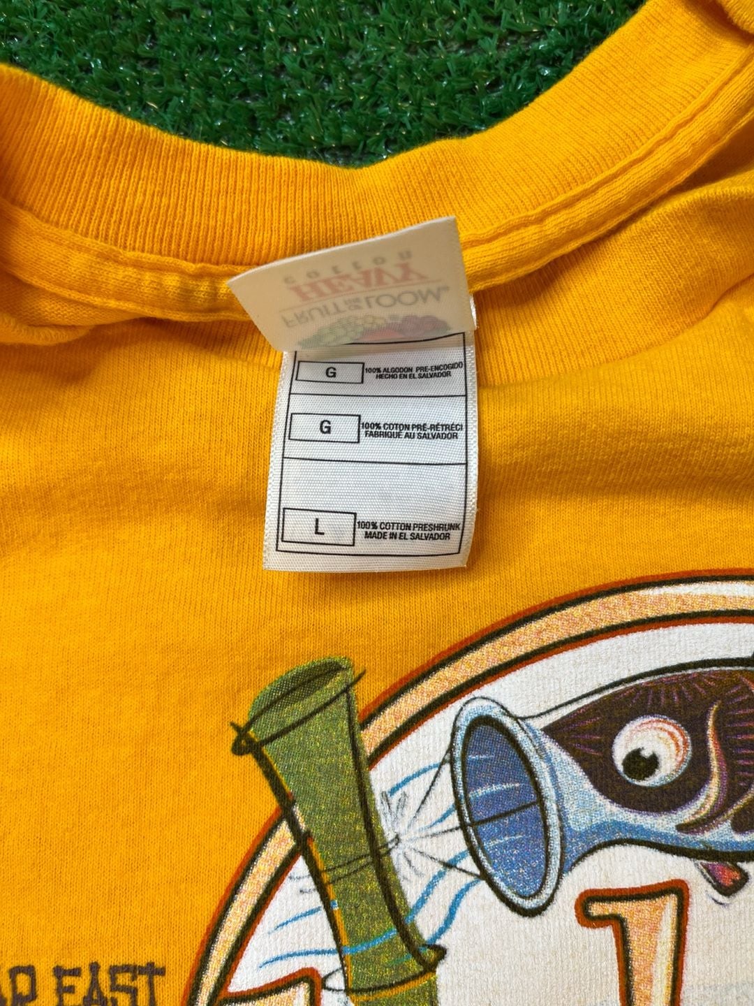 Fruit of the Loom Rickshaw Rally T-Shirt Size L Yellow Graphic Tee 6