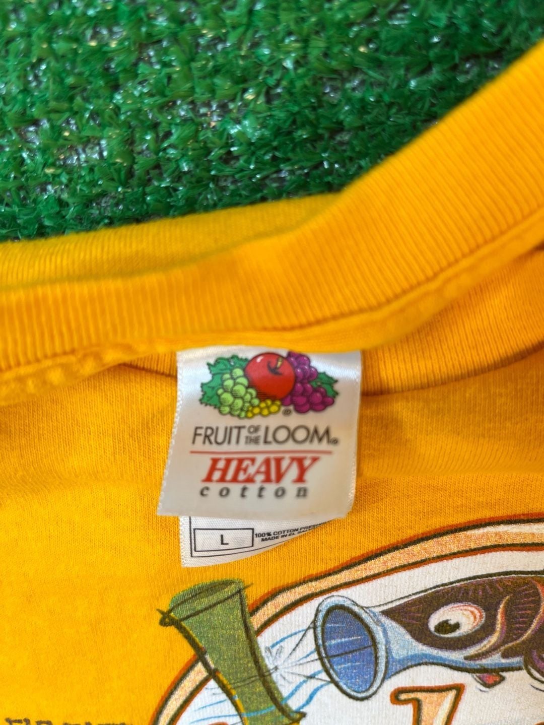 Fruit of the Loom Rickshaw Rally T-Shirt Size L Yellow Graphic Tee 5