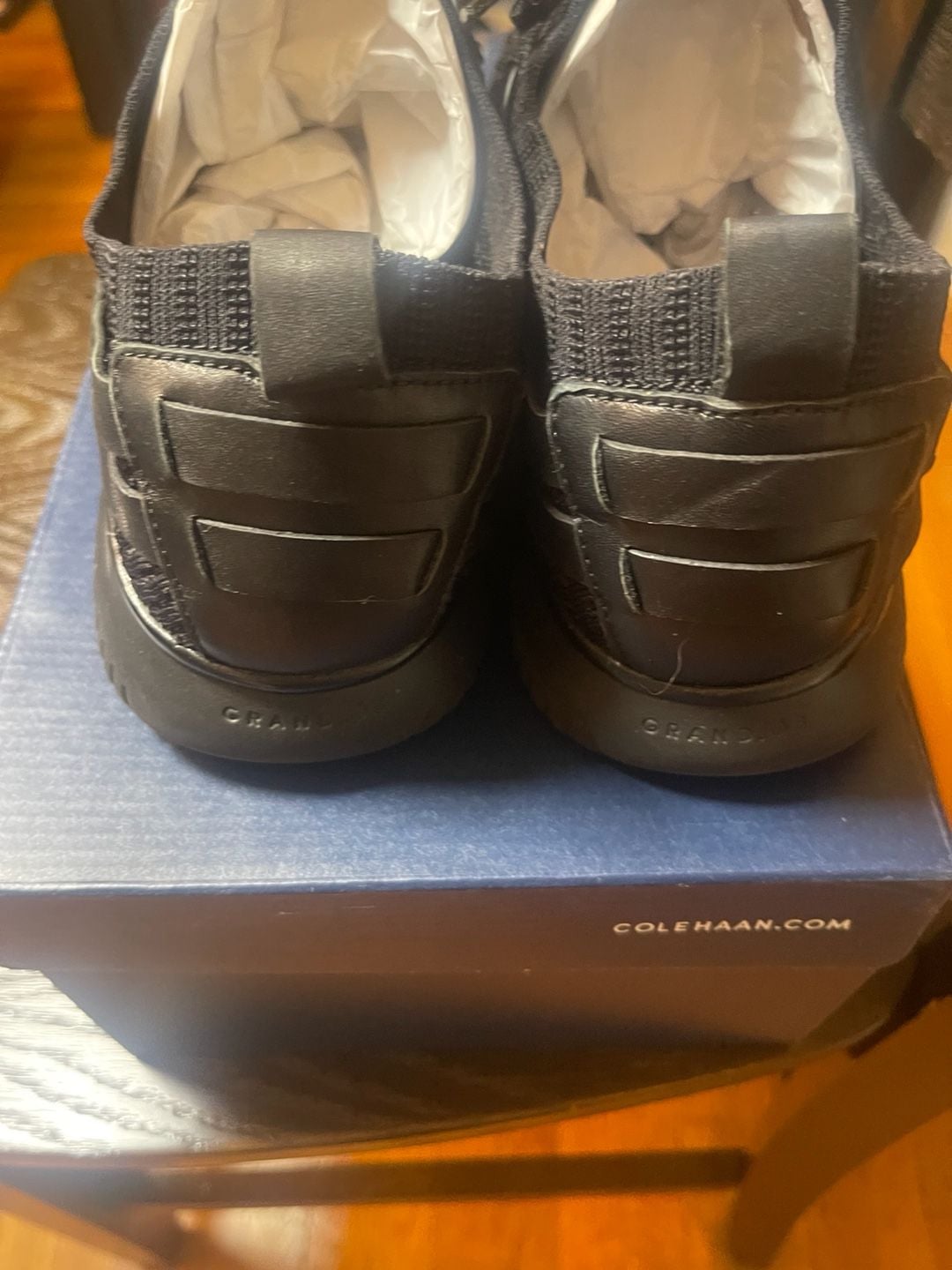 Cole Haan GrandMotion Sneakers Black Knit Leather New With Box 7