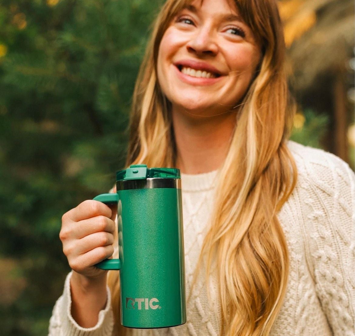 Rtic 20oz Road Trip Travel Mug, Lid and Handle, Pine Glitter 4