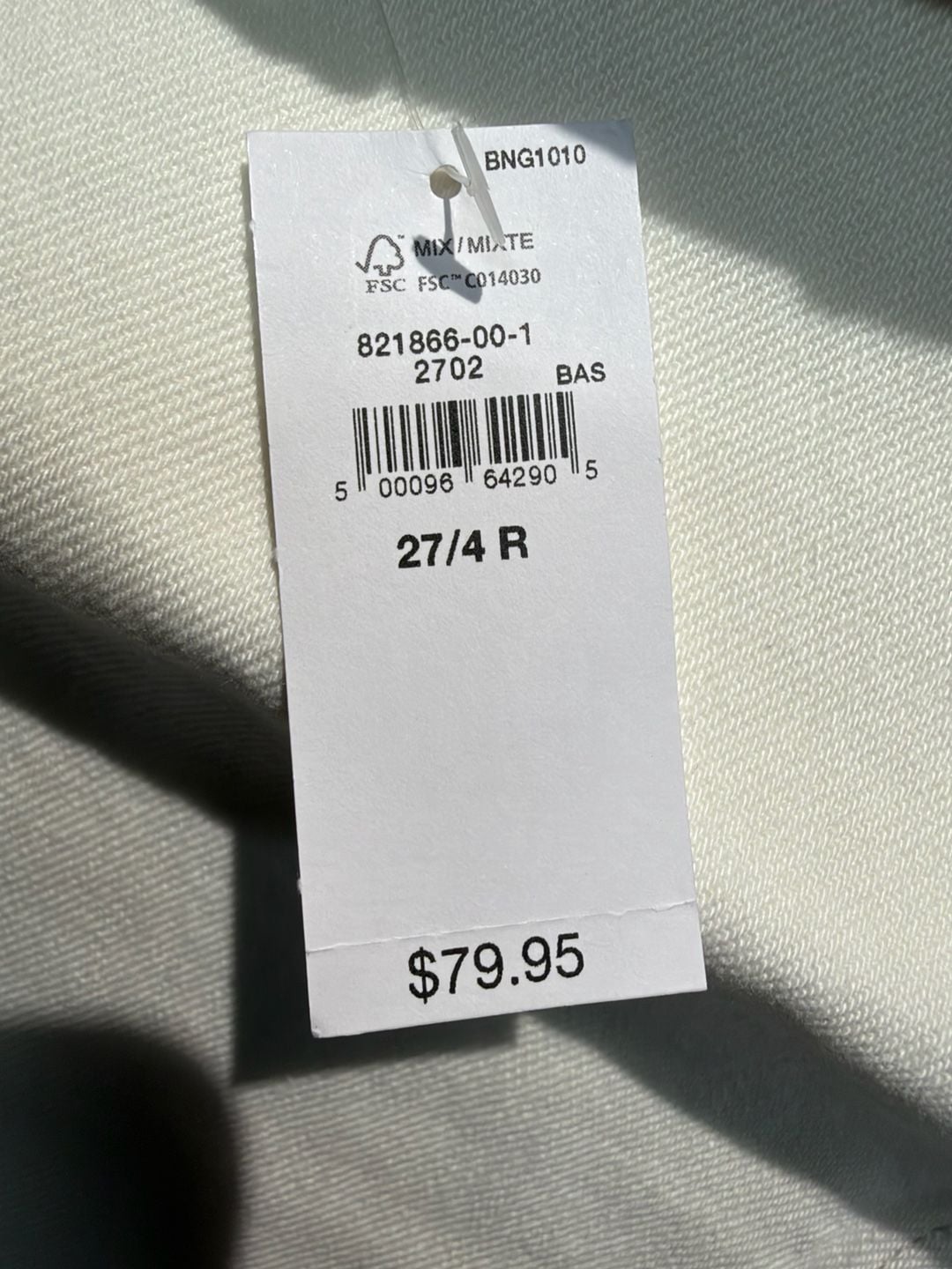 Gap Straight Jeans White 27/4 R New with Tags 21