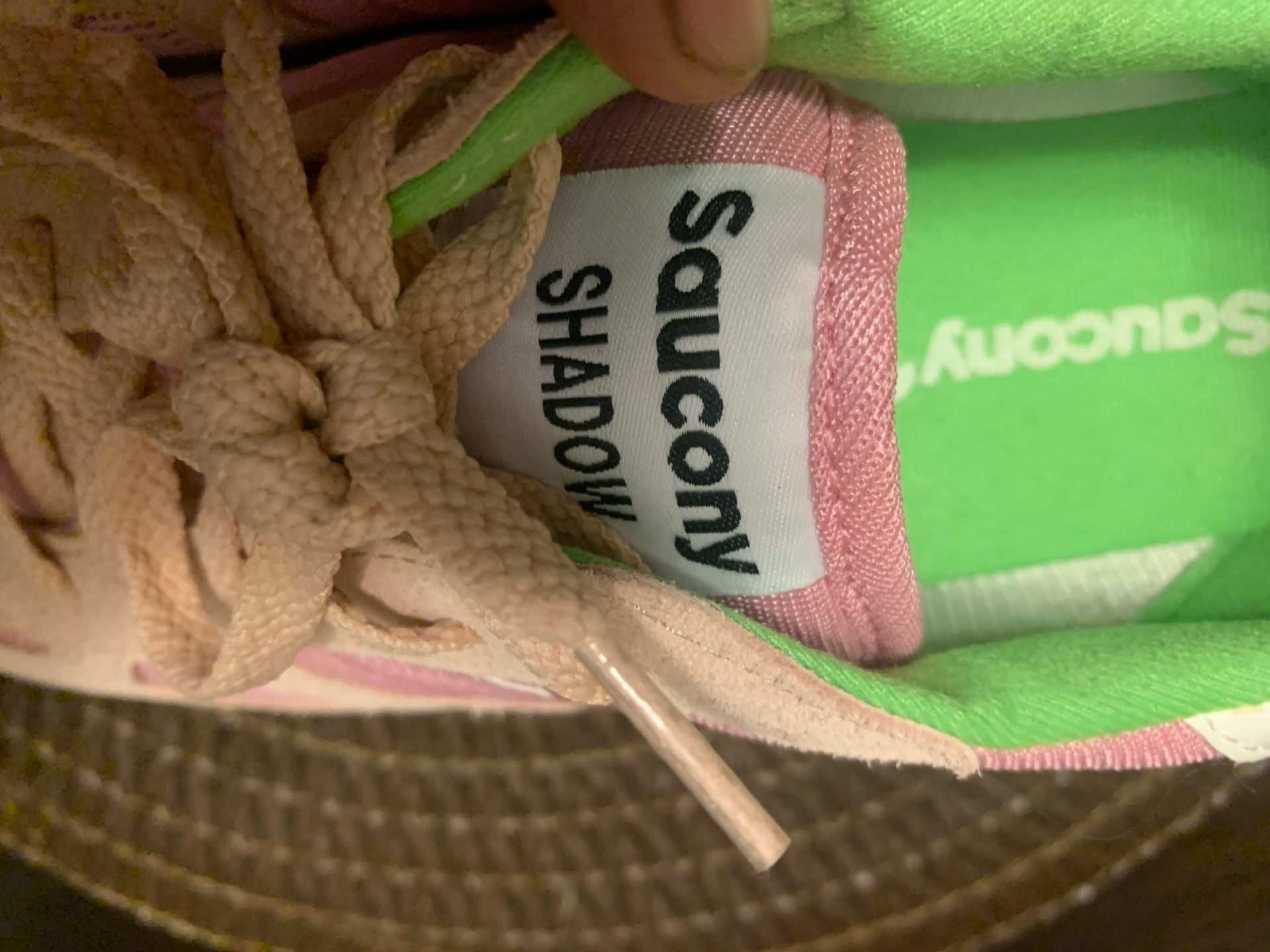 Saucony Women's S1108-844 Size 8.5 Pink Beige Green Running Shoes EUC 9