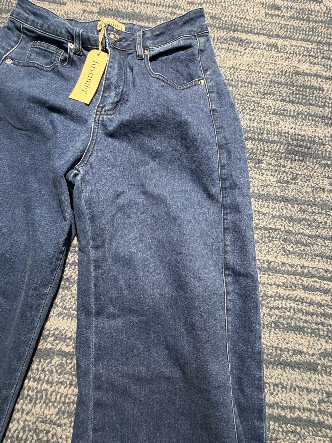 Luvamia Wide Leg Jeans Dark Blue Denim 6