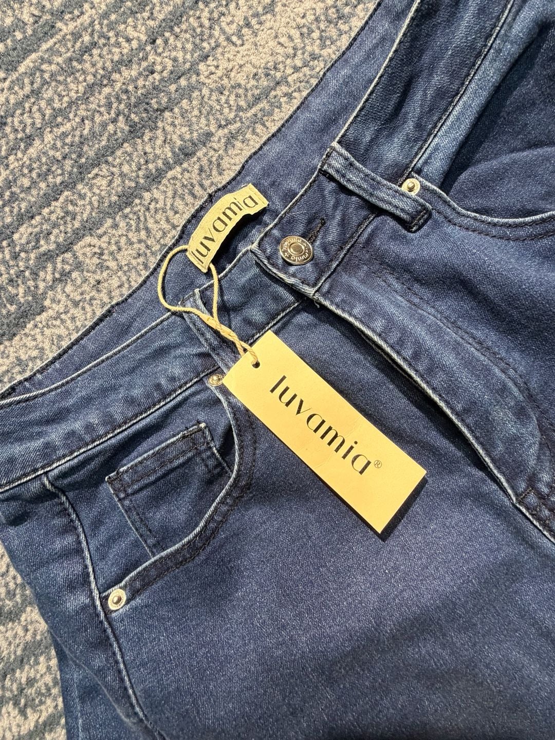 Luvamia Wide Leg Jeans Dark Blue Denim 9