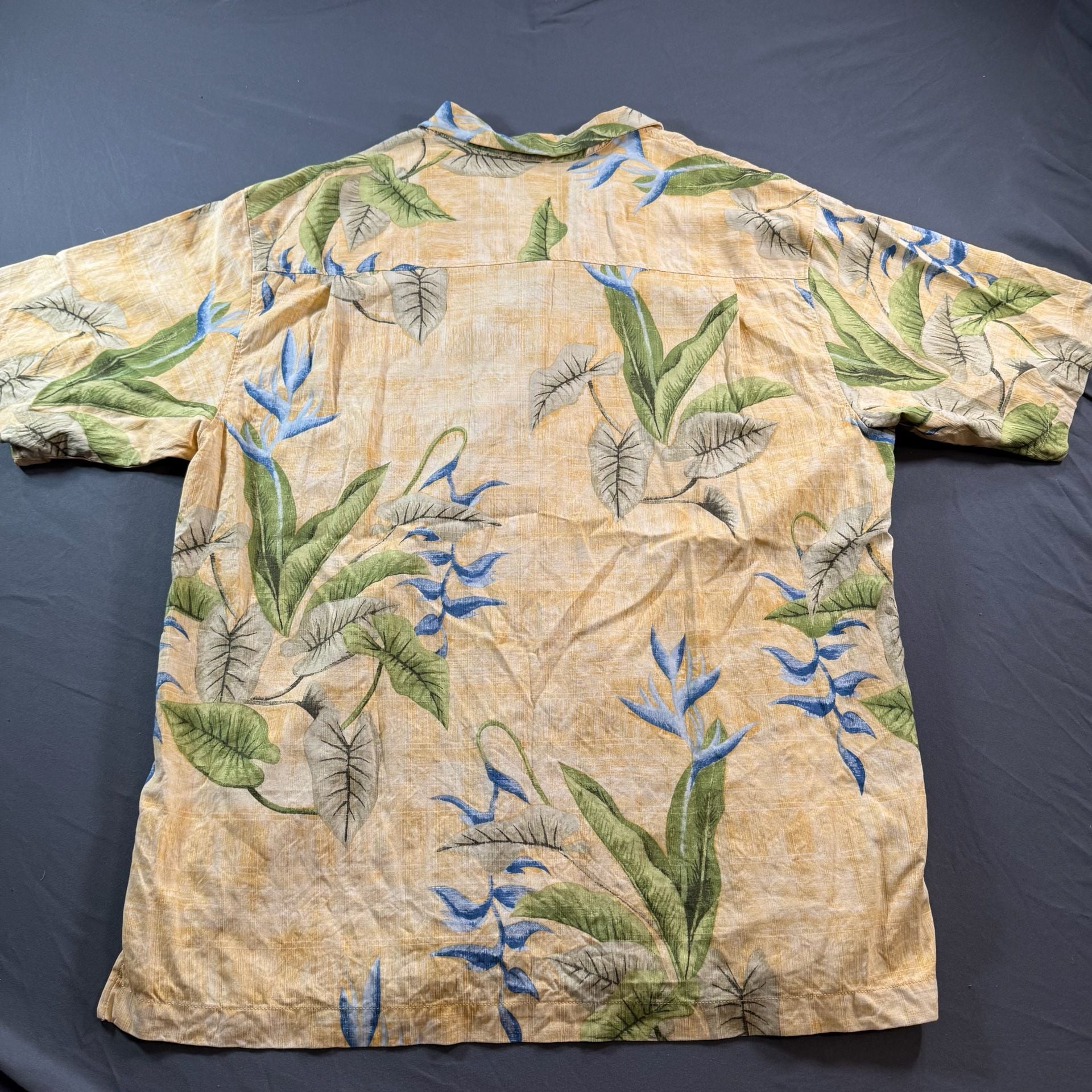 Tommy Bahama 100% Silk Hawaiian Shirt XL Bird of Paradise Tropical Camp 6