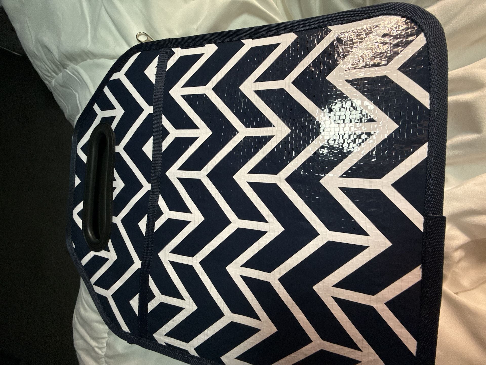 Foldable Car Storage Bag Insulated Cooler Organizer Navy Blue 8