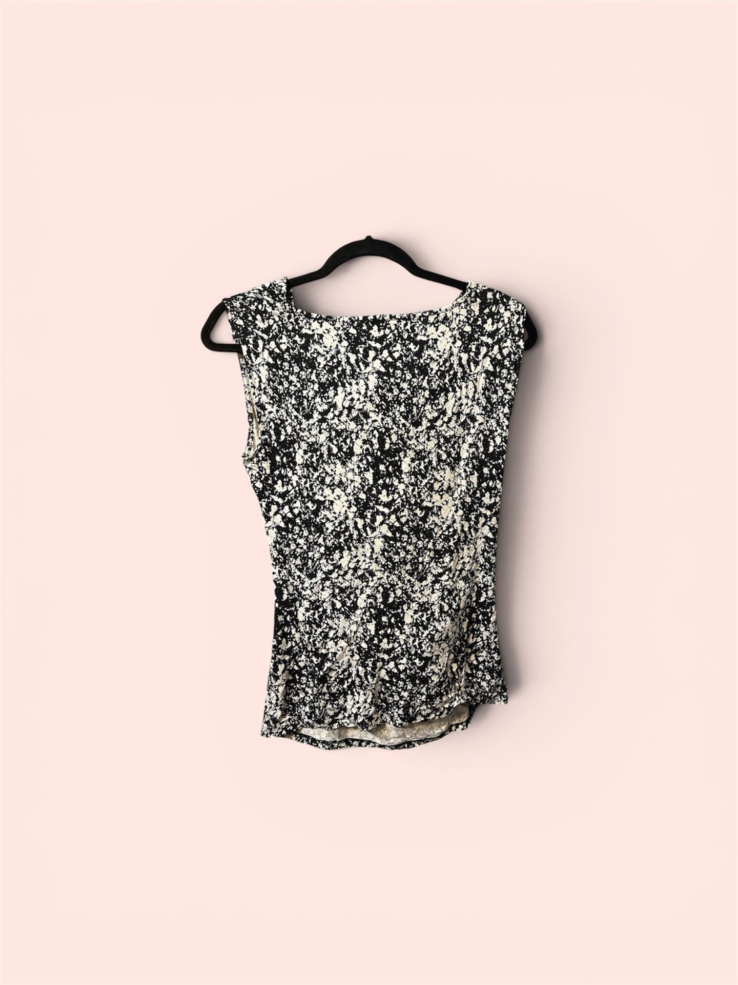 Ann Taylor Black and White Splatter Print Sleeveless Top Size M 3