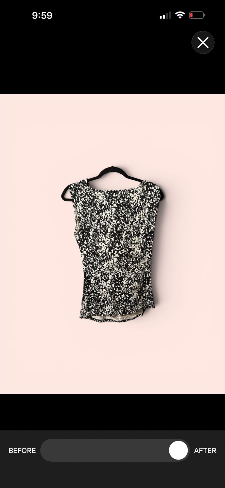 Ann Taylor Black and White Splatter Print Sleeveless Top Size M 4