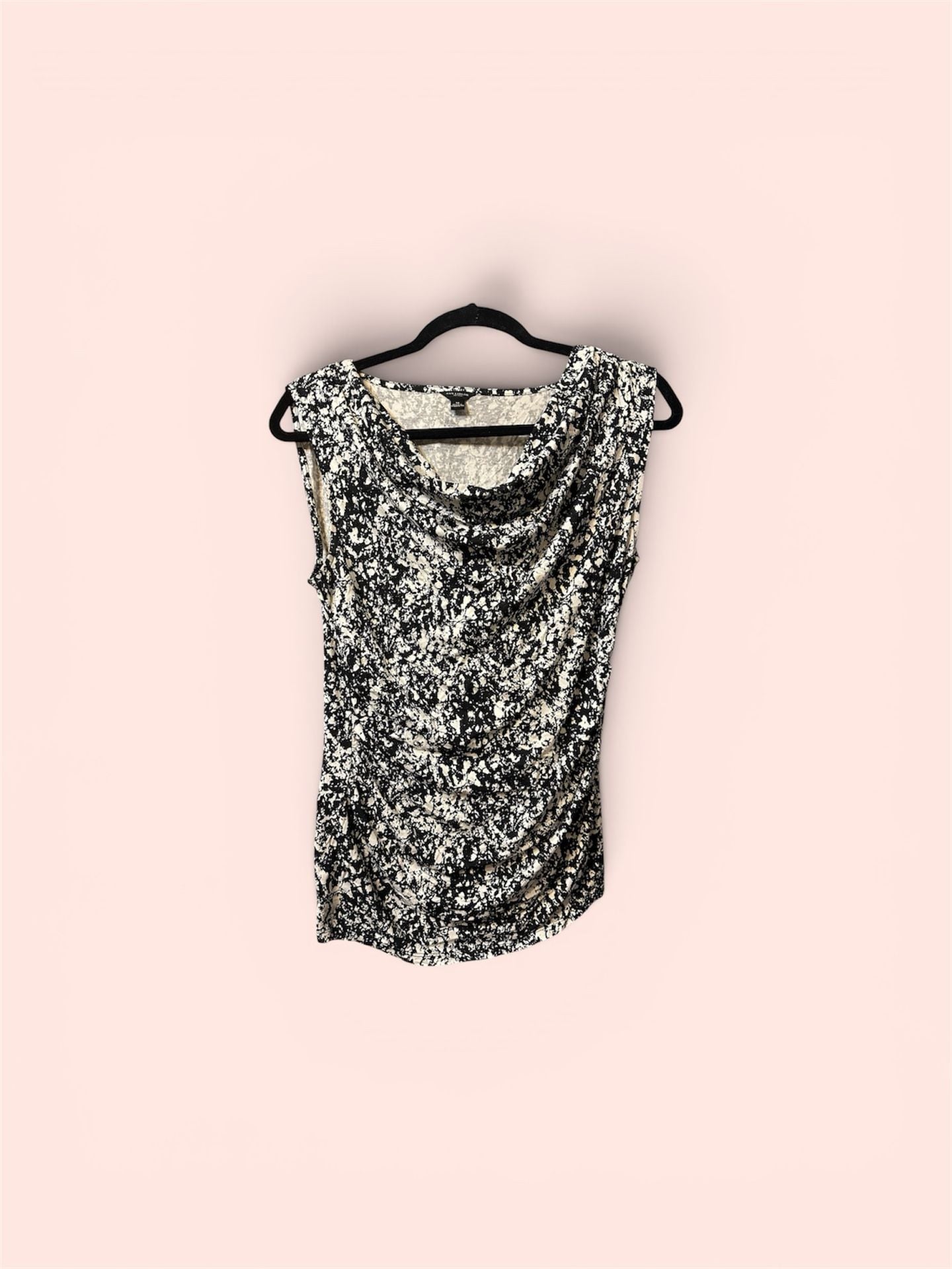 Ann Taylor Black and White Splatter Print Sleeveless Top Size M 5