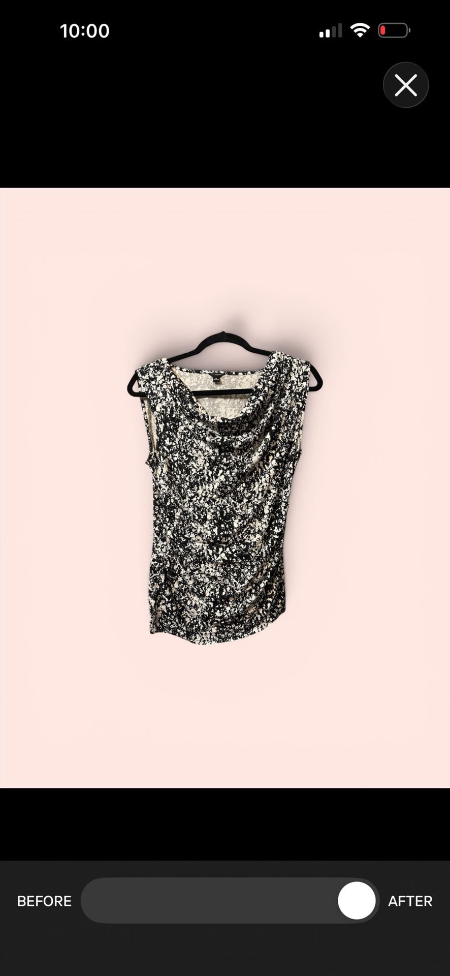 Ann Taylor Black and White Splatter Print Sleeveless Top Size M 6