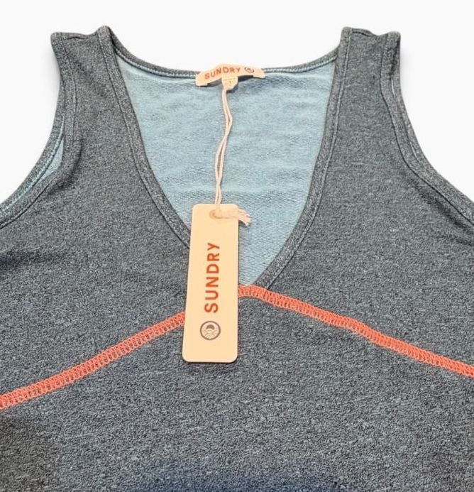 NWT Sundry Workout Romper Size 1 Heather Green Orange Stitching Active Jumpsuit 3