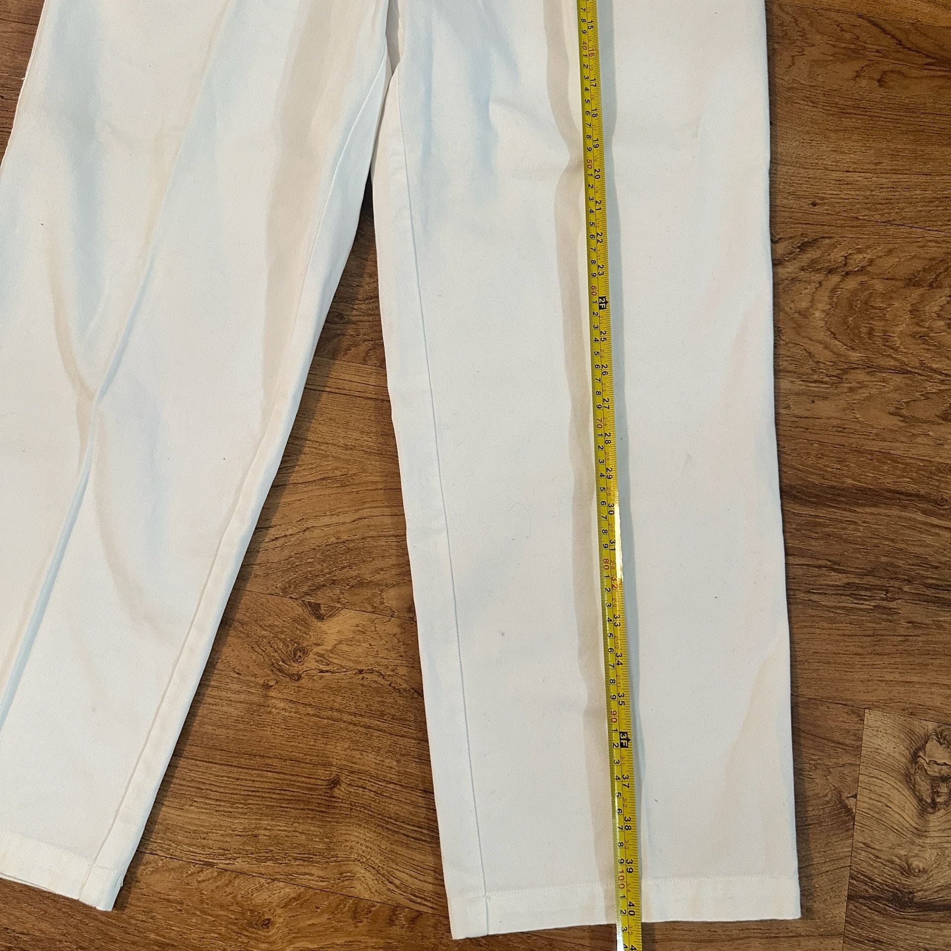 Lauren Ralph Lauren White Cotton Pleated Pants Size 14 5