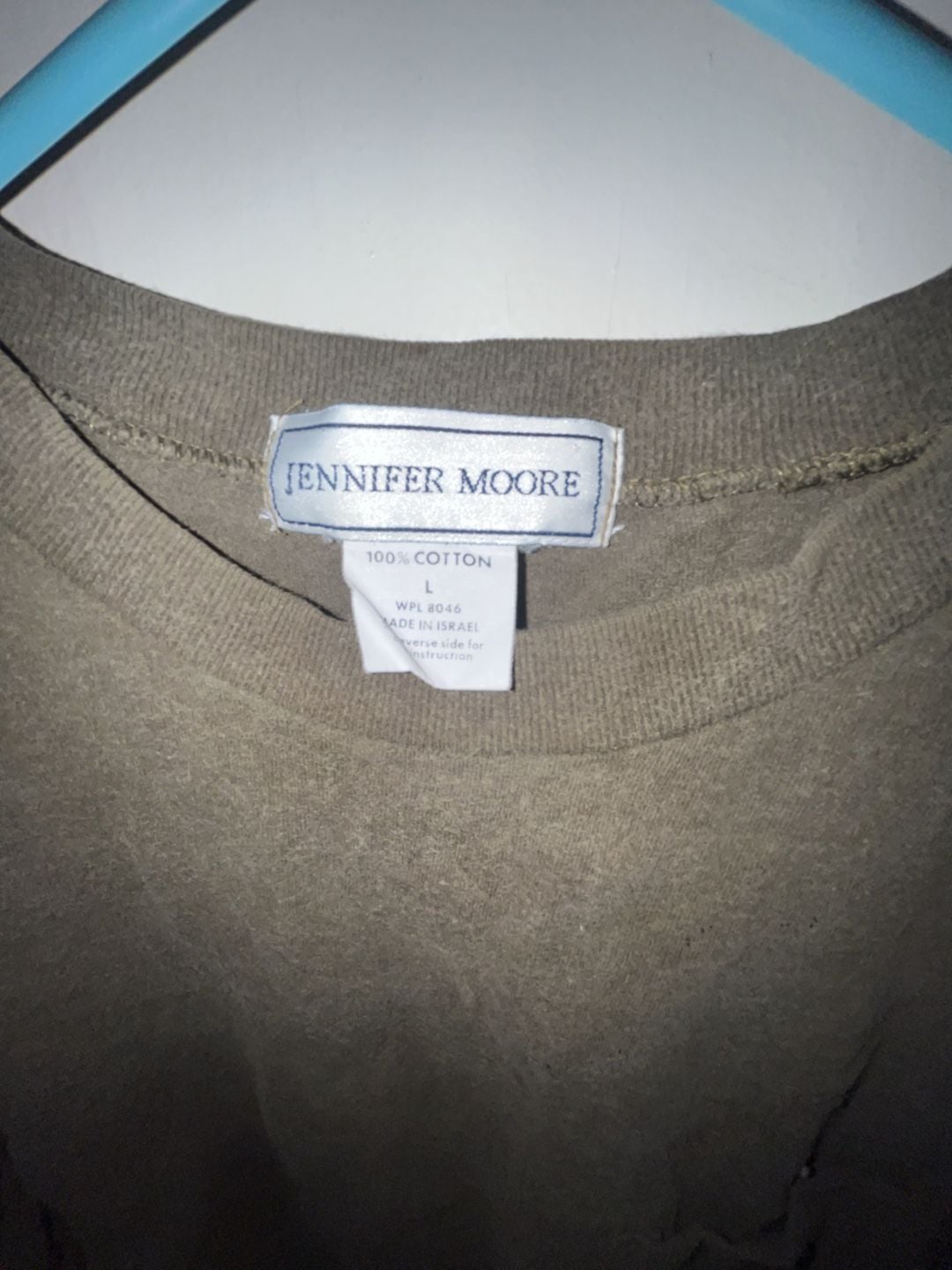 Jennifer Moore T-Shirt Size L Brown Cotton Crewneck Vintage 3