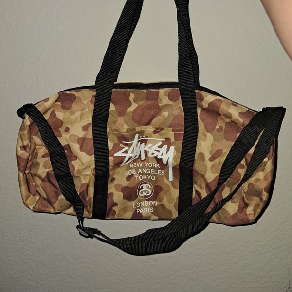 Stussy Camo Duffle Bag Brown Black