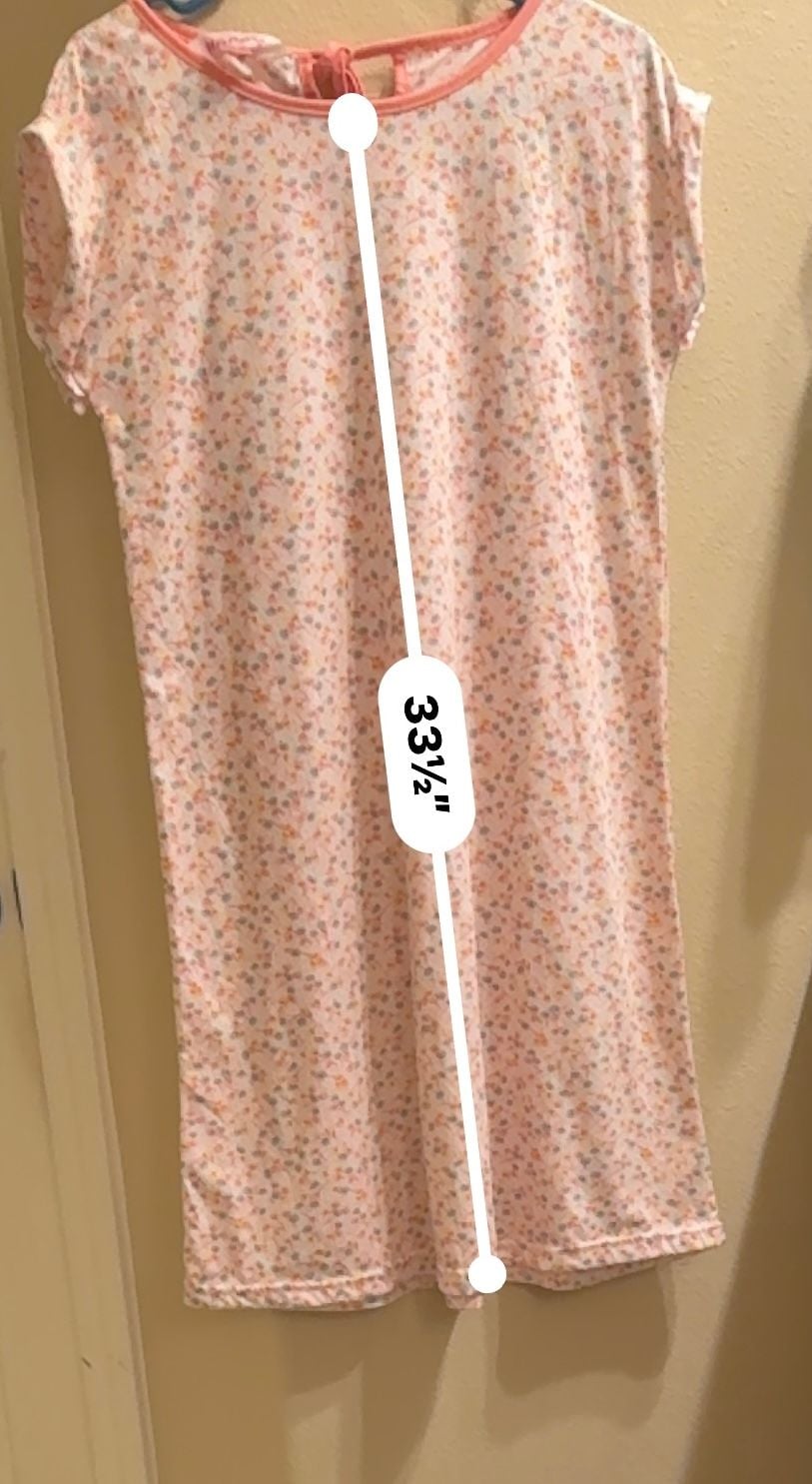 Happy Floral Short Sleeve Nightgown Pink Peach Short Sleeve Nightgown 4