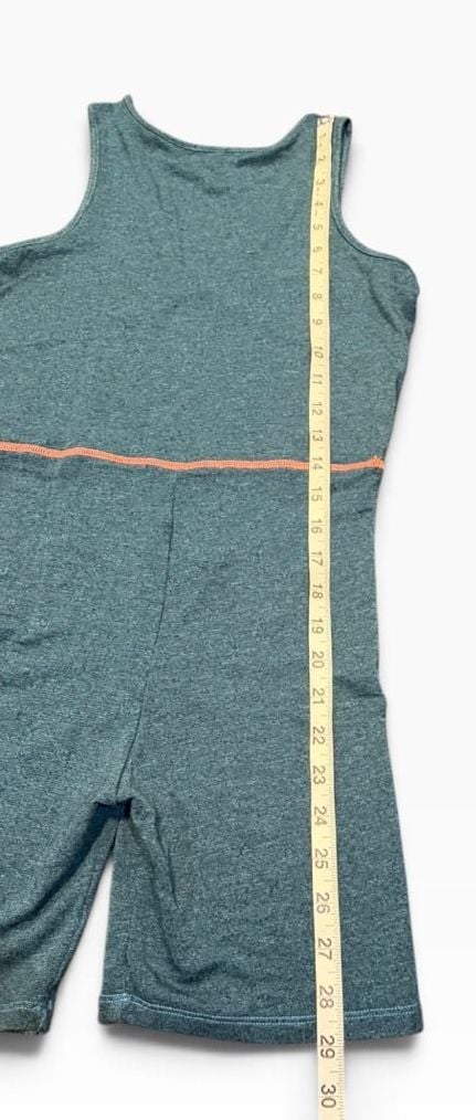 NWT Sundry Workout Romper Size 1 Heather Green Orange Stitching Active Jumpsuit 9