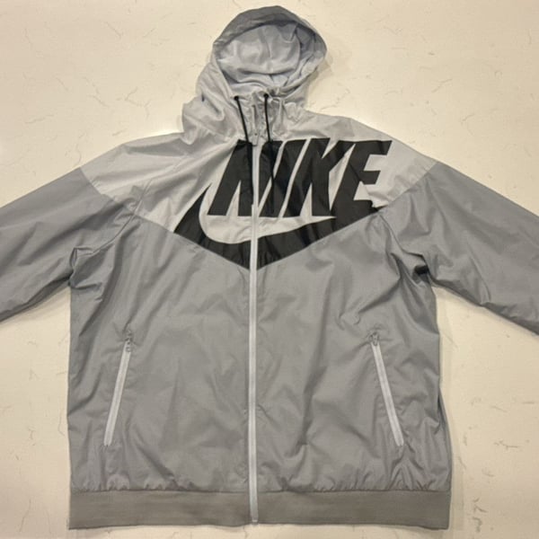 Nike Windrunner GX1 Windbreaker Size XXL Gray Full Zip Hooded Jacket