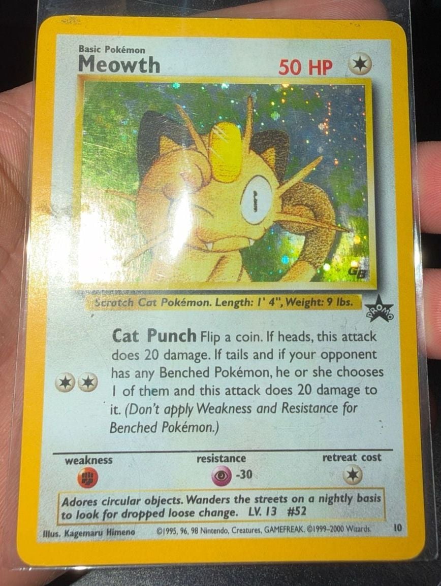 Pokemon Meowth Black Star Promo Holofoil Card #10 1