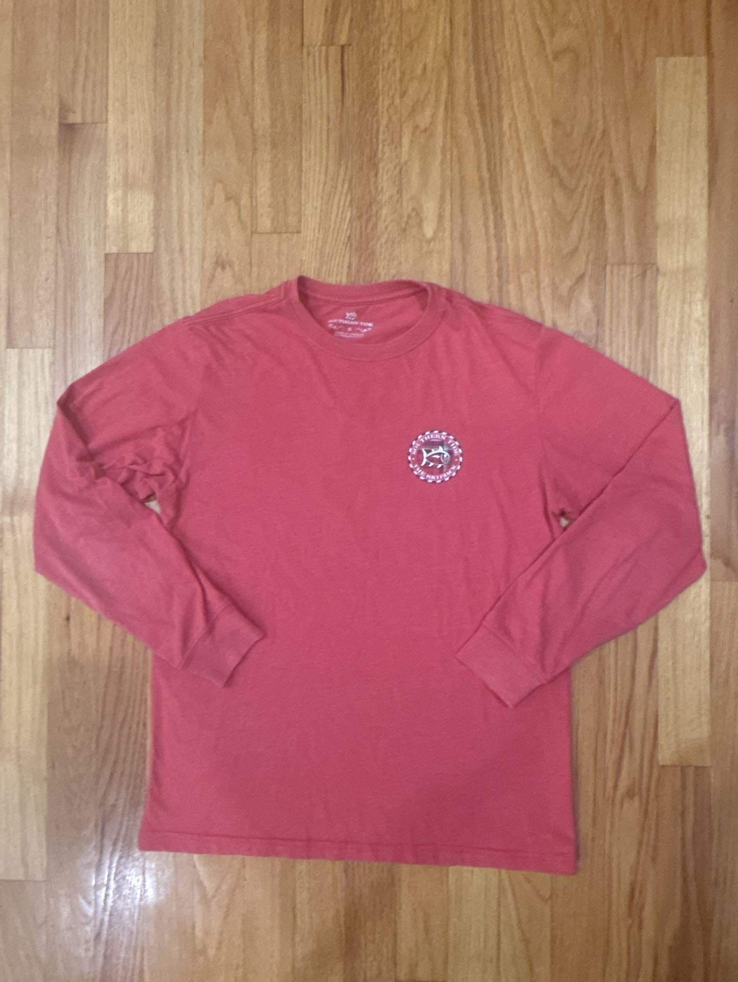 Southern Tide Men’s Plaid SJ Medallion Heather Long Sleeve Tee S Red 3