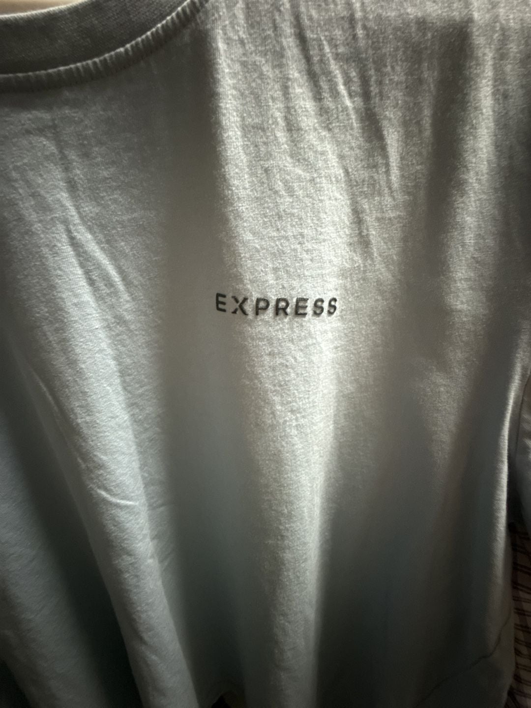 Express Soft Cotton T-Shirt Size XL Light Blue Logo 3