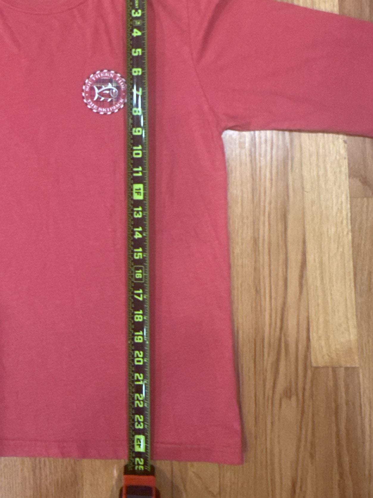Southern Tide Men’s Plaid SJ Medallion Heather Long Sleeve Tee S Red 7
