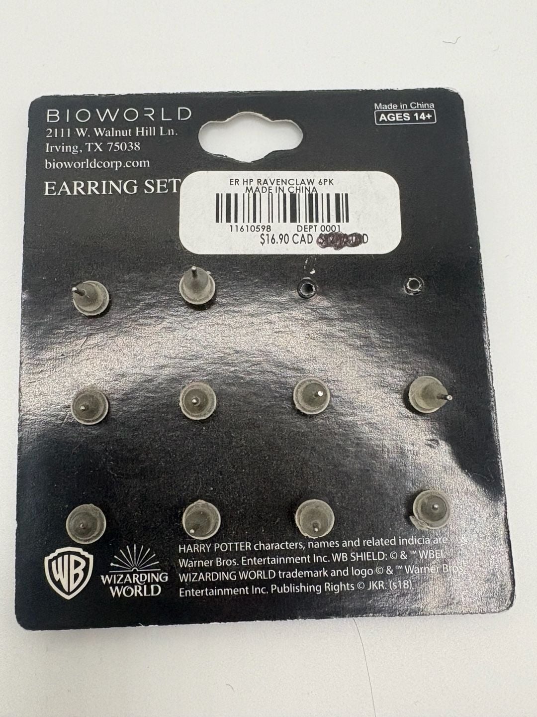 Bioworld Harry Potter Ravenclaw Earring Set New 2