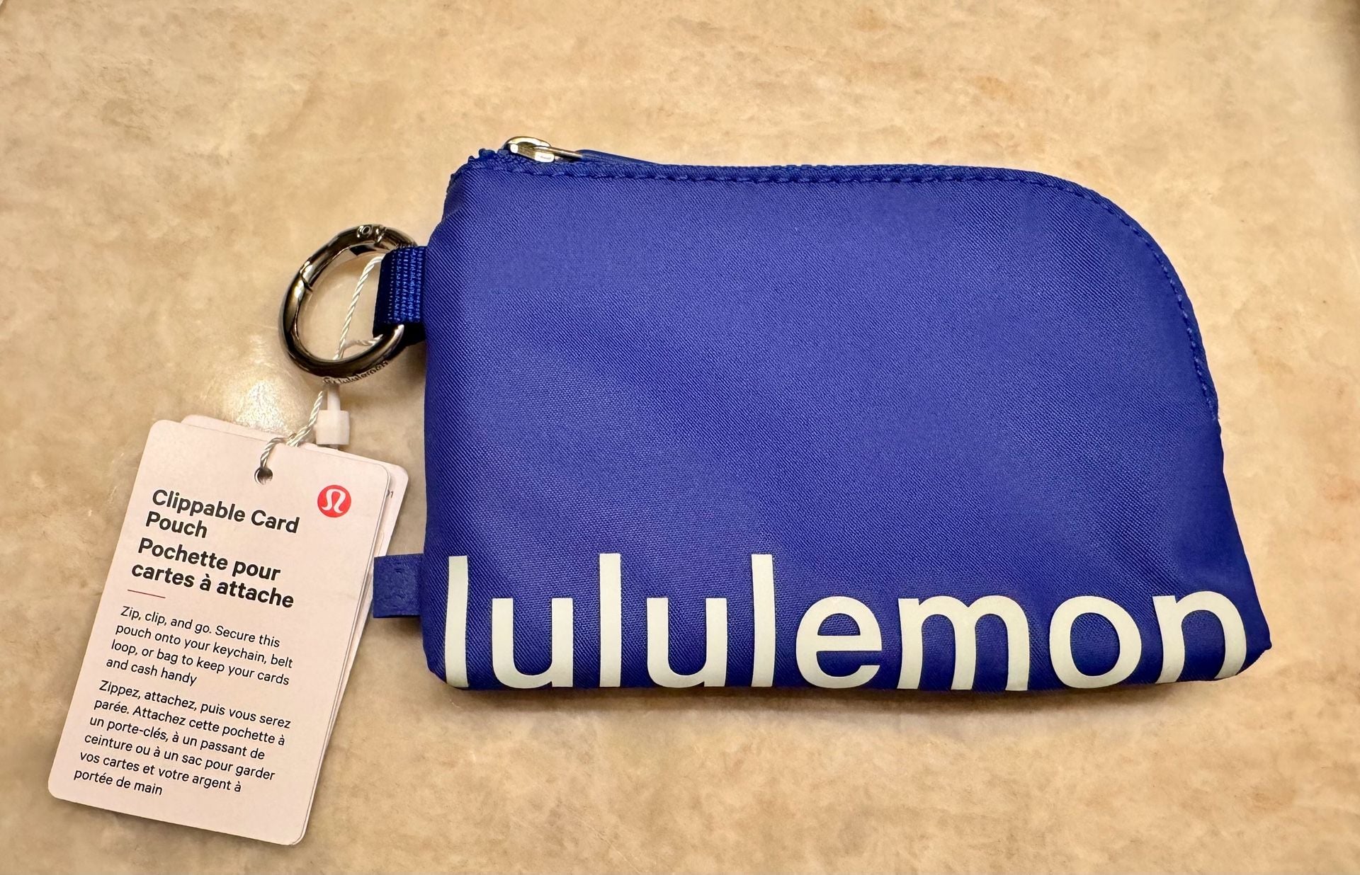 lululemon Everyday Essentials Zip Pouch Key Wallet Blue NWT 6