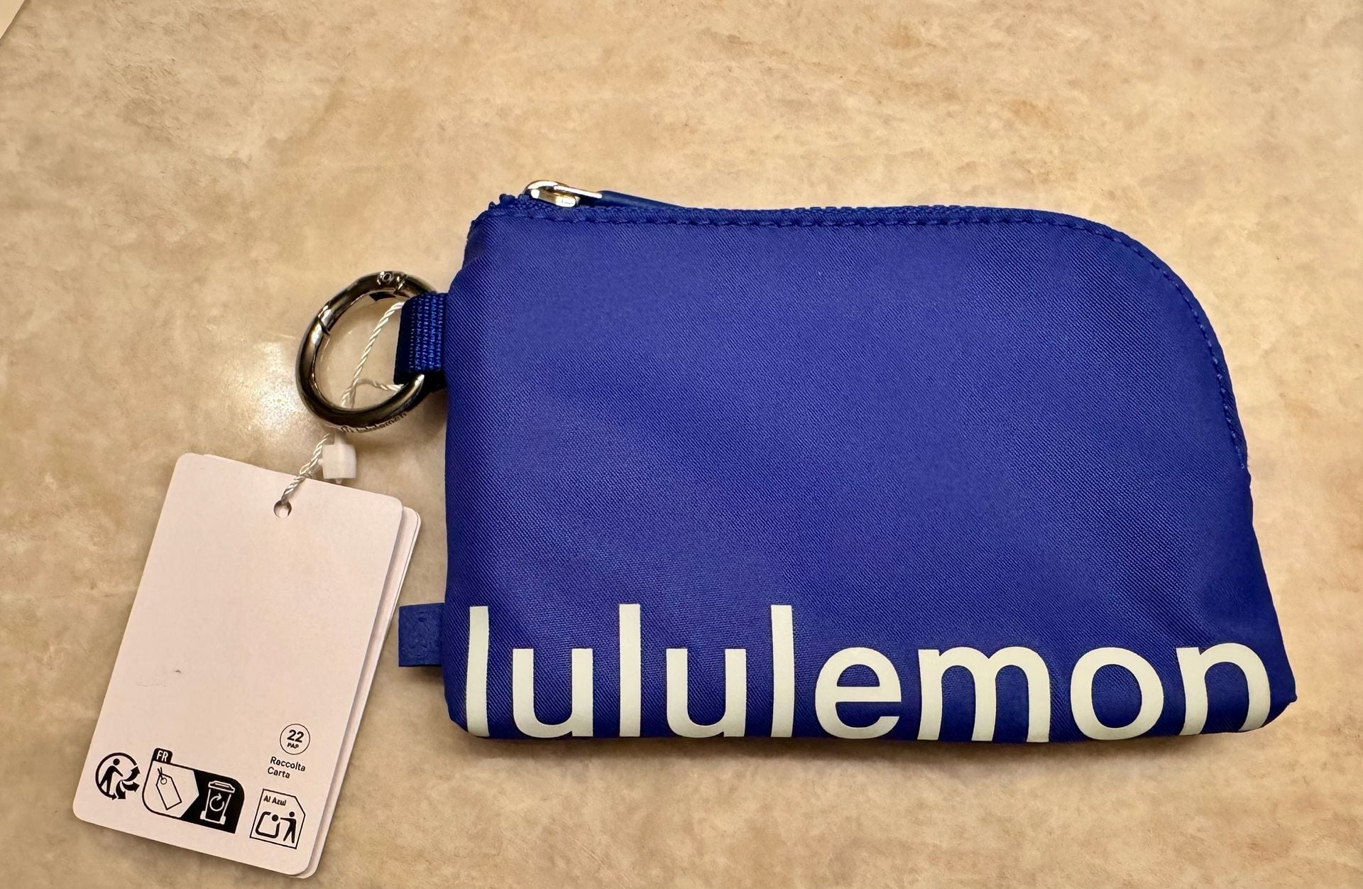 lululemon Everyday Essentials Zip Pouch Key Wallet Blue NWT 7