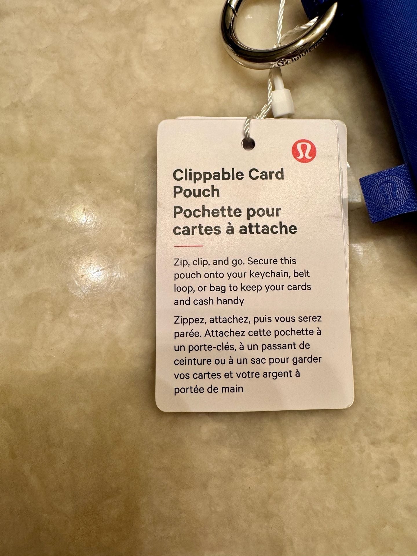 lululemon Everyday Essentials Zip Pouch Key Wallet Blue NWT 8