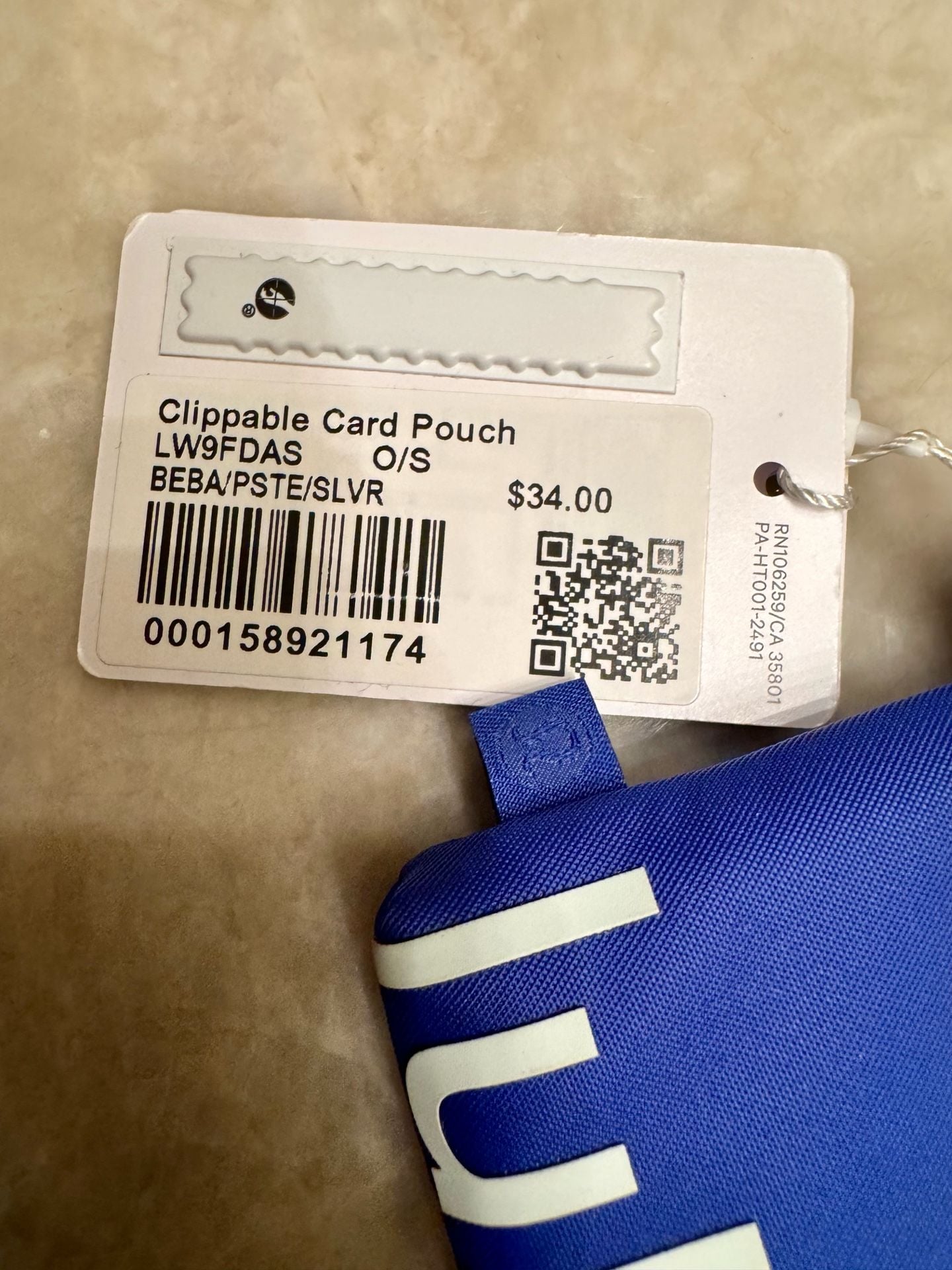 lululemon Everyday Essentials Zip Pouch Key Wallet Blue NWT 9