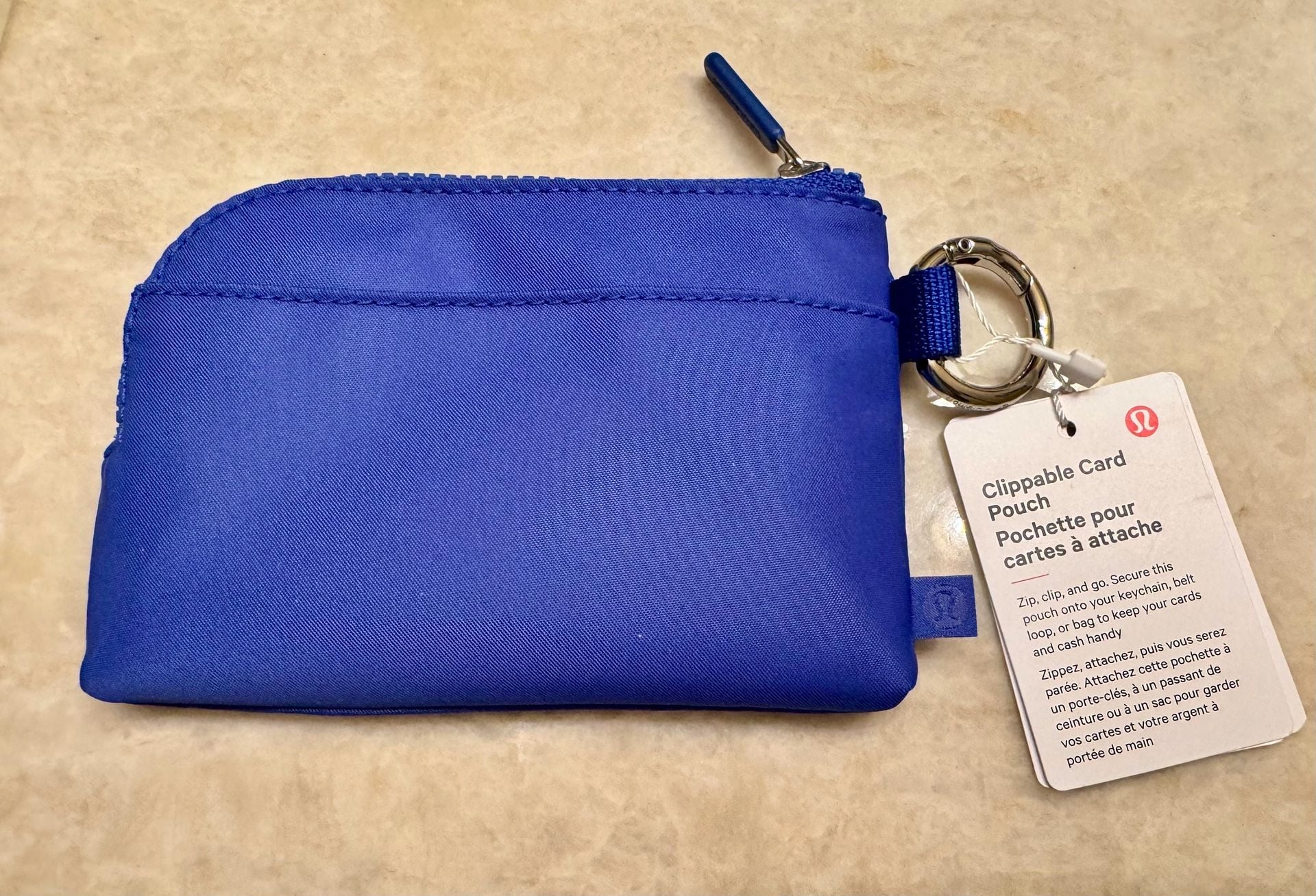 lululemon Everyday Essentials Zip Pouch Key Wallet Blue NWT 10