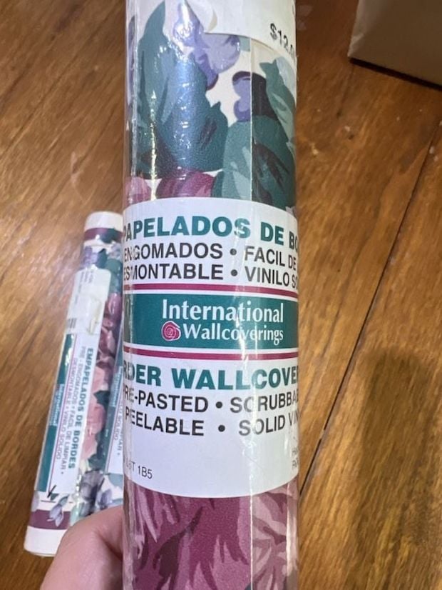 Lot of 3 Rolls (15 Yards) Int. Wallcoverings Tara Wallpaper Border Mulberry 2