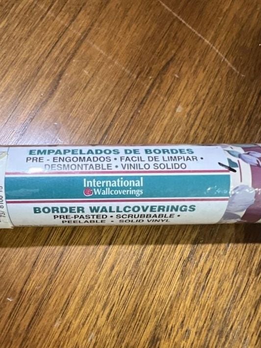 Lot of 3 Rolls (15 Yards) Int. Wallcoverings Tara Wallpaper Border Mulberry 4